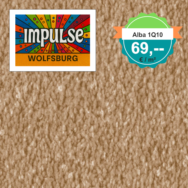 Vorwerk Alba 1Q10 caramel – Draufsicht Velours Teppichboden 4 m breit, 69,00 €/m²